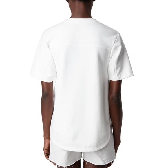 NWT Zadig & Voltaire Bow Mo Terry Palmier Tee Women's Size S, White MSRP $248 - Picture 4 of 10